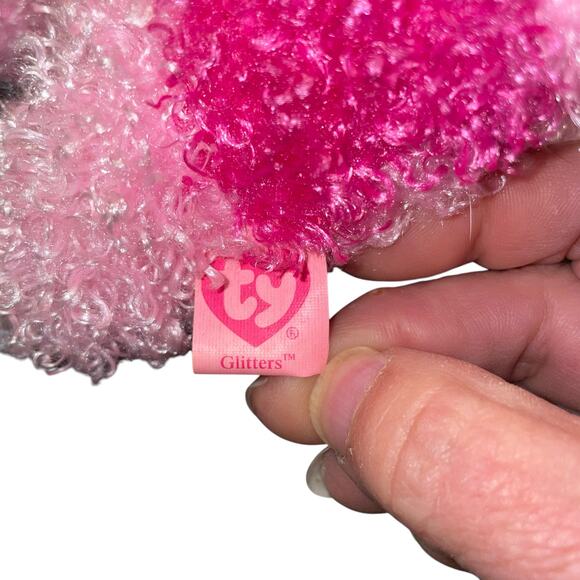 Vintage Ty Plush Dog Pinkys Glitters Stuffed Animal Nursery Decor Shower Gift 6” - Picture 6 of 12